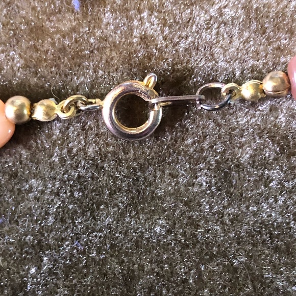 Peach Moonstone & Crab Fire Agate necklace and earrings. 34.5” long. - Picture 3 of 5